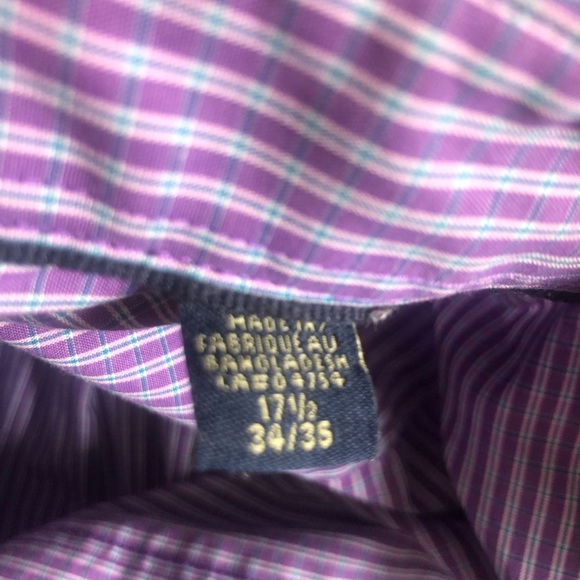 U.S. Polo Assn. Wrinkle Resistant Purple Dress Shirt Long Sleeve 17.5 - Picture 7 of 8